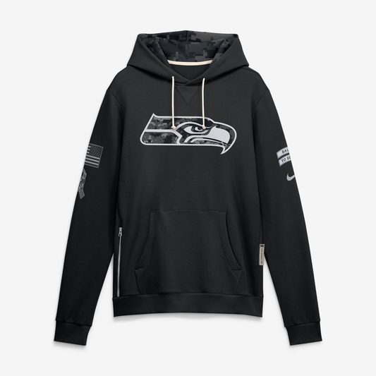 Men's Seattle Seahawks Black 2026 Salute to Service Sideline Dri-FIT Pullover Hoodie - image 1