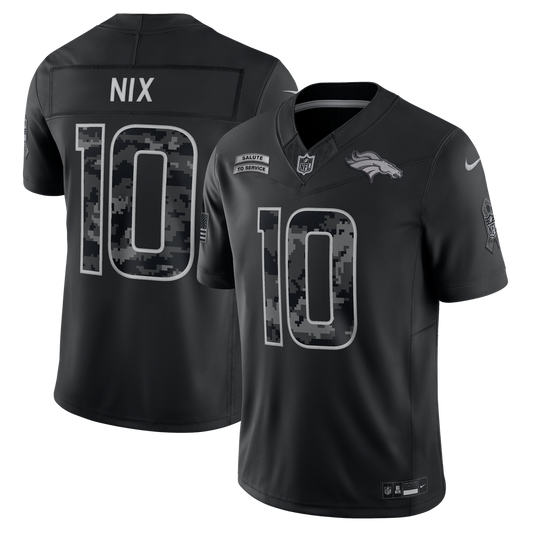 Men's Denver Broncos Bo Nix Black 2026 Salute to Service Stitched Limited Jersey - image 1