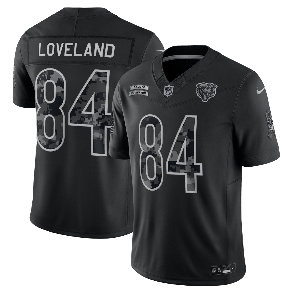 Men's Chicago Bears Colston Loveland Black 2026 Salute to Service Stitched Limited Jersey - image 1