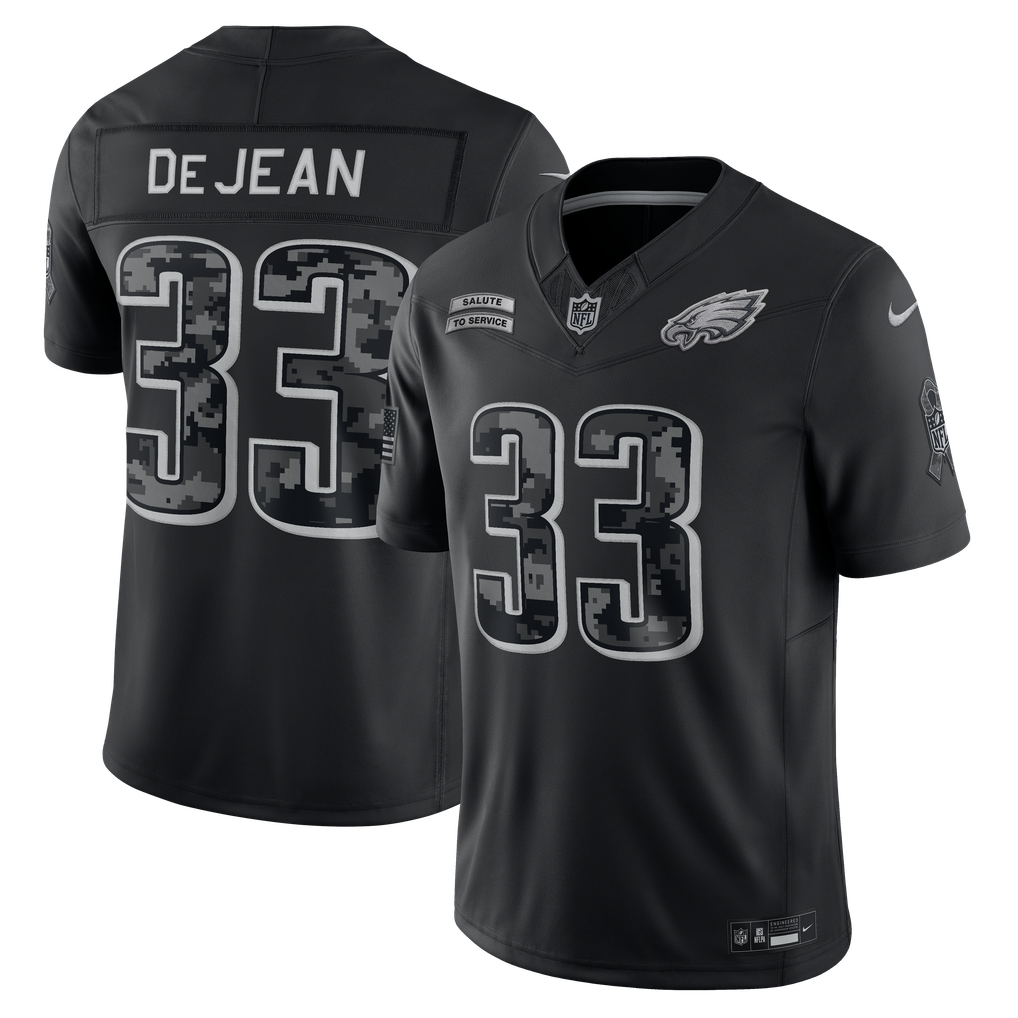 Men's Philadelphia Eagles Cooper DeJean Black 2026 Salute to Service Stitched Limited Jersey - image 1