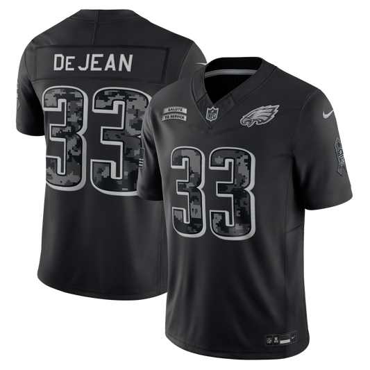 Men's Philadelphia Eagles Cooper DeJean Black 2026 Salute to Service Stitched Limited Jersey - image 1