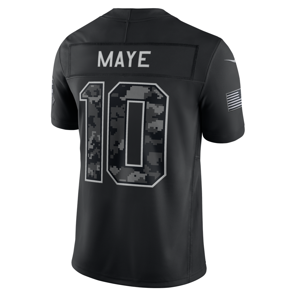 Men's New England Patriots Drake Maye Black 2026 Salute to Service Stitched Limited Jersey - image 3