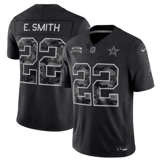 Men's Dallas Cowboys Emmitt Smith Black 2026 Salute to Service Retired Player Stitched Limited Jersey - image 1