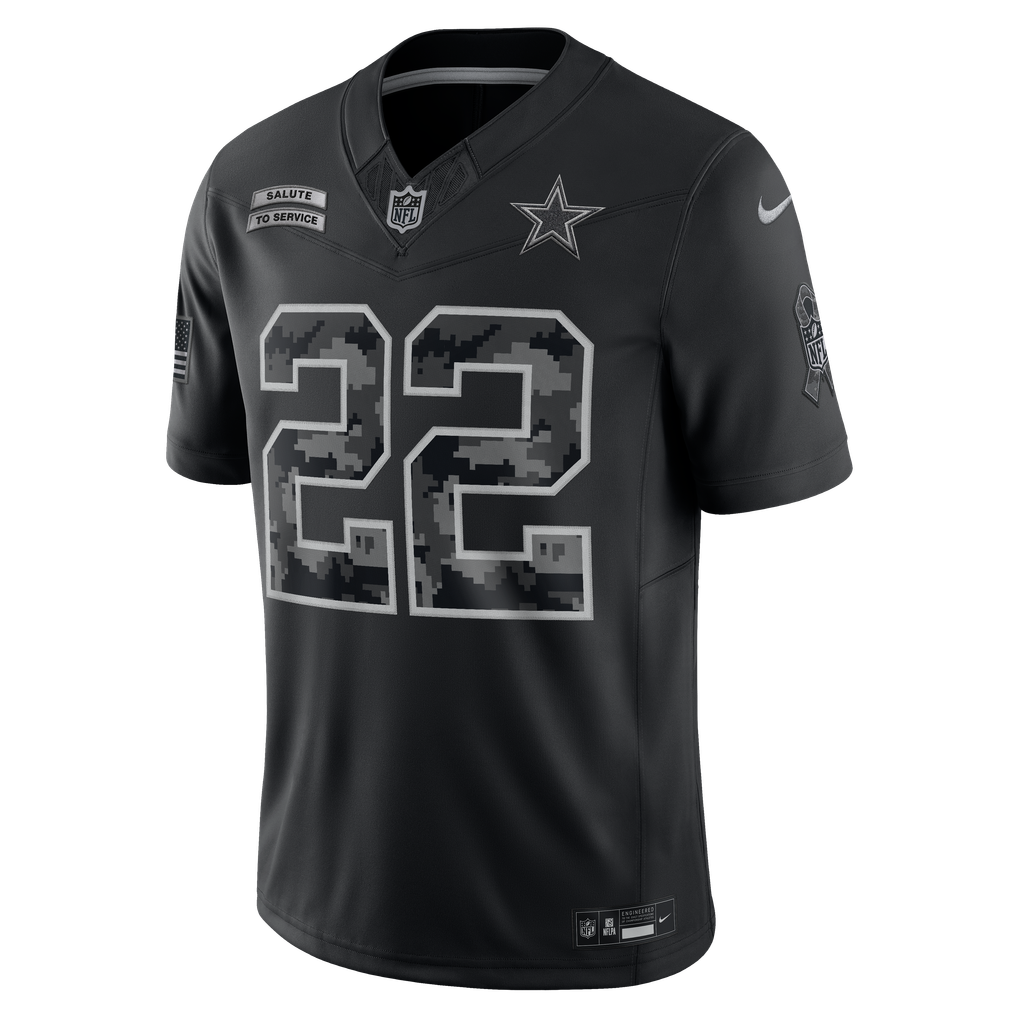 Men's Dallas Cowboys Emmitt Smith Black 2026 Salute to Service Retired Player Stitched Limited Jersey - image 2