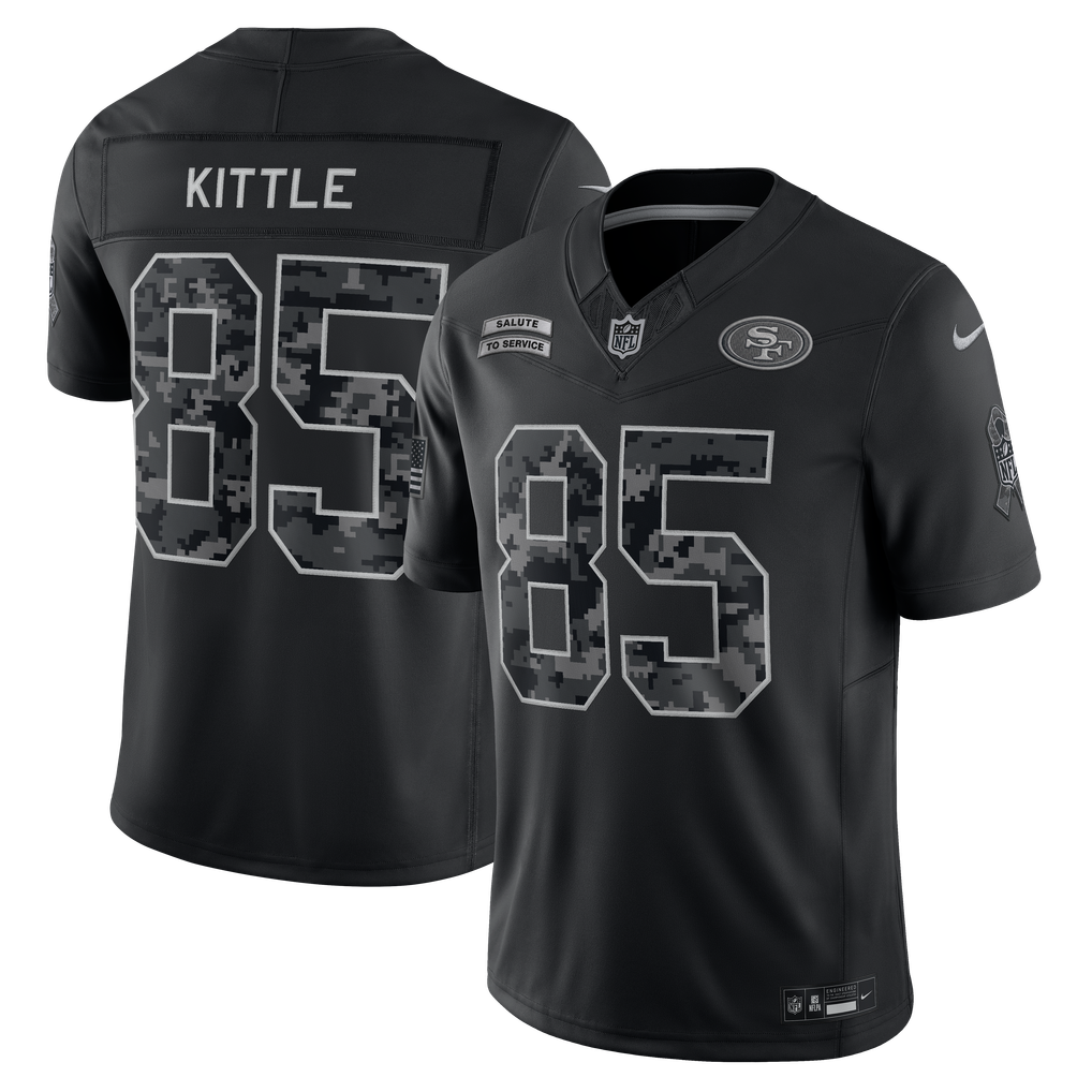 Men's San Francisco 49ers George Kittle Black 2026 Salute to Service Stitched Limited Jersey - image 1