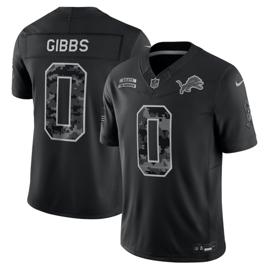 Men's Detroit Lions Jahmyr Gibbs Black 2026 Salute to Service Stitched Limited Jersey - image 1