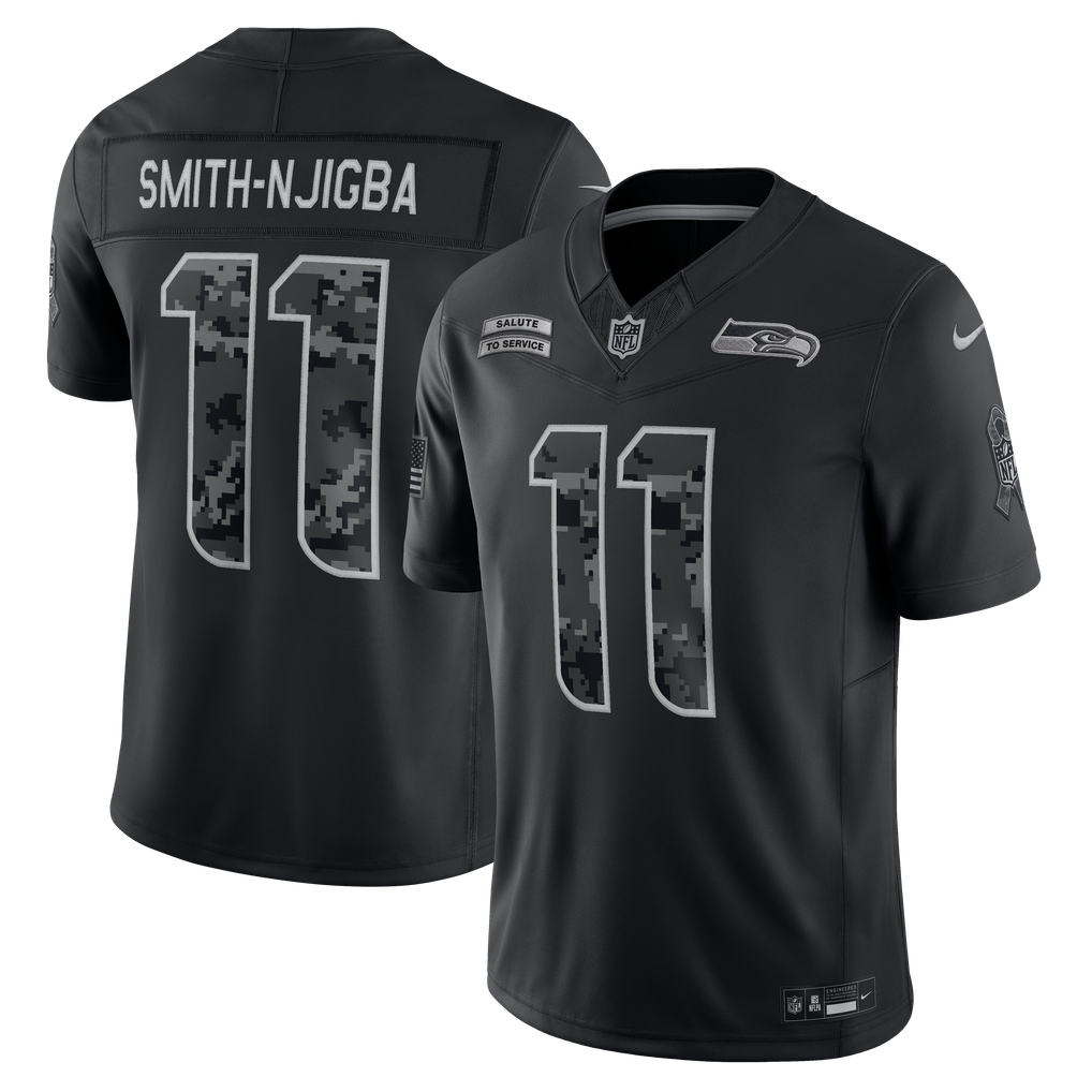 Men's Seattle Seahawks Jaxon Smith-Njigba Black 2026 Salute to Service Stitched Limited Jersey - image 1