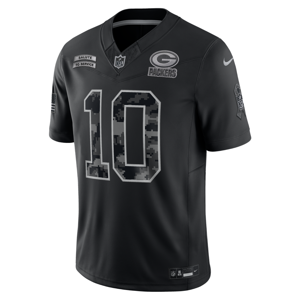 Men's Green Bay Packers Jordan Love Black 2026 Salute to Service Stitched Limited Jersey - image 2