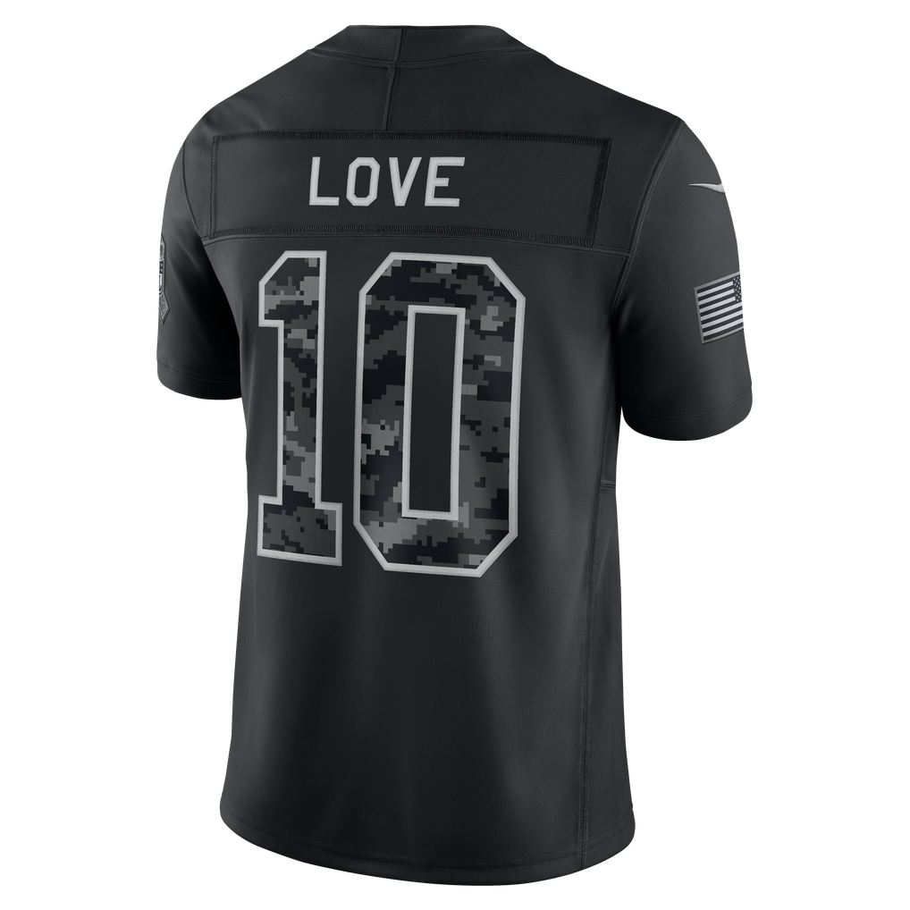 Men's Green Bay Packers Jordan Love Black 2026 Salute to Service Stitched Limited Jersey - image 3