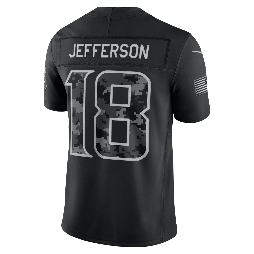 Men's Minnesota Vikings Justin Jefferson Black 2026 Salute to Service Stitched Limited Jersey - image 3