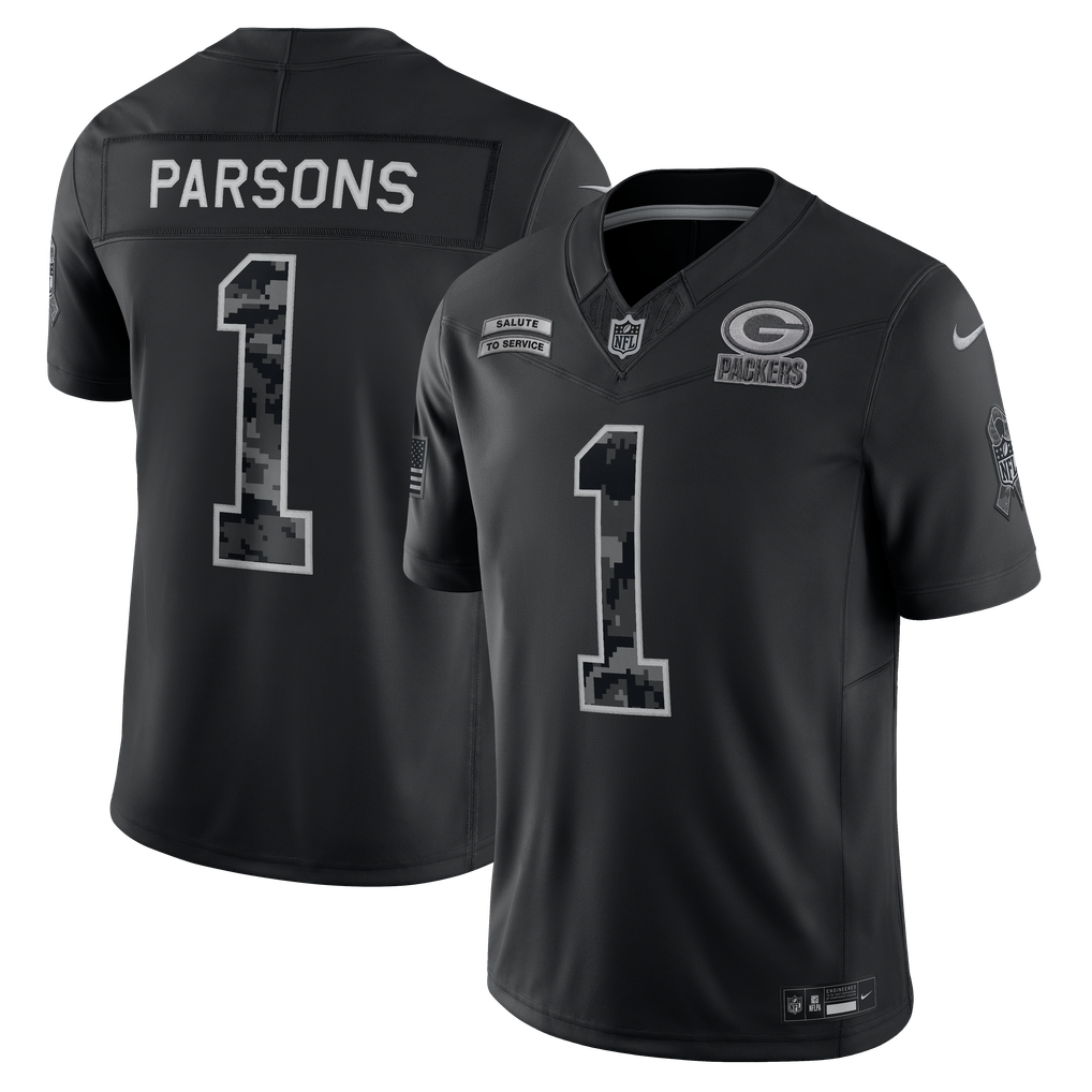 Men's Green Bay Packers Micah Parsons Black 2026 Salute to Service Stitched Limited Jersey - image 1