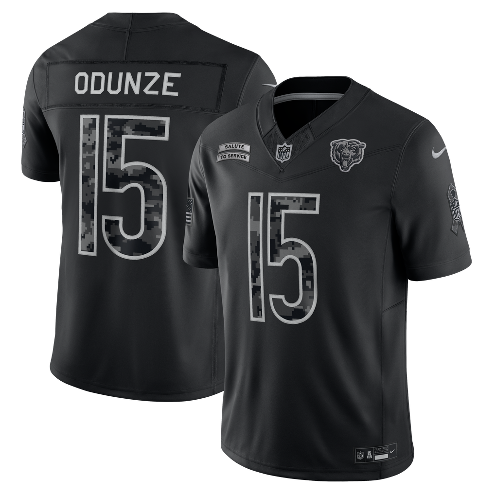 Men's Chicago Bears Rome Odunze Black 2026 Salute to Service Stitched Limited Jersey - image 1