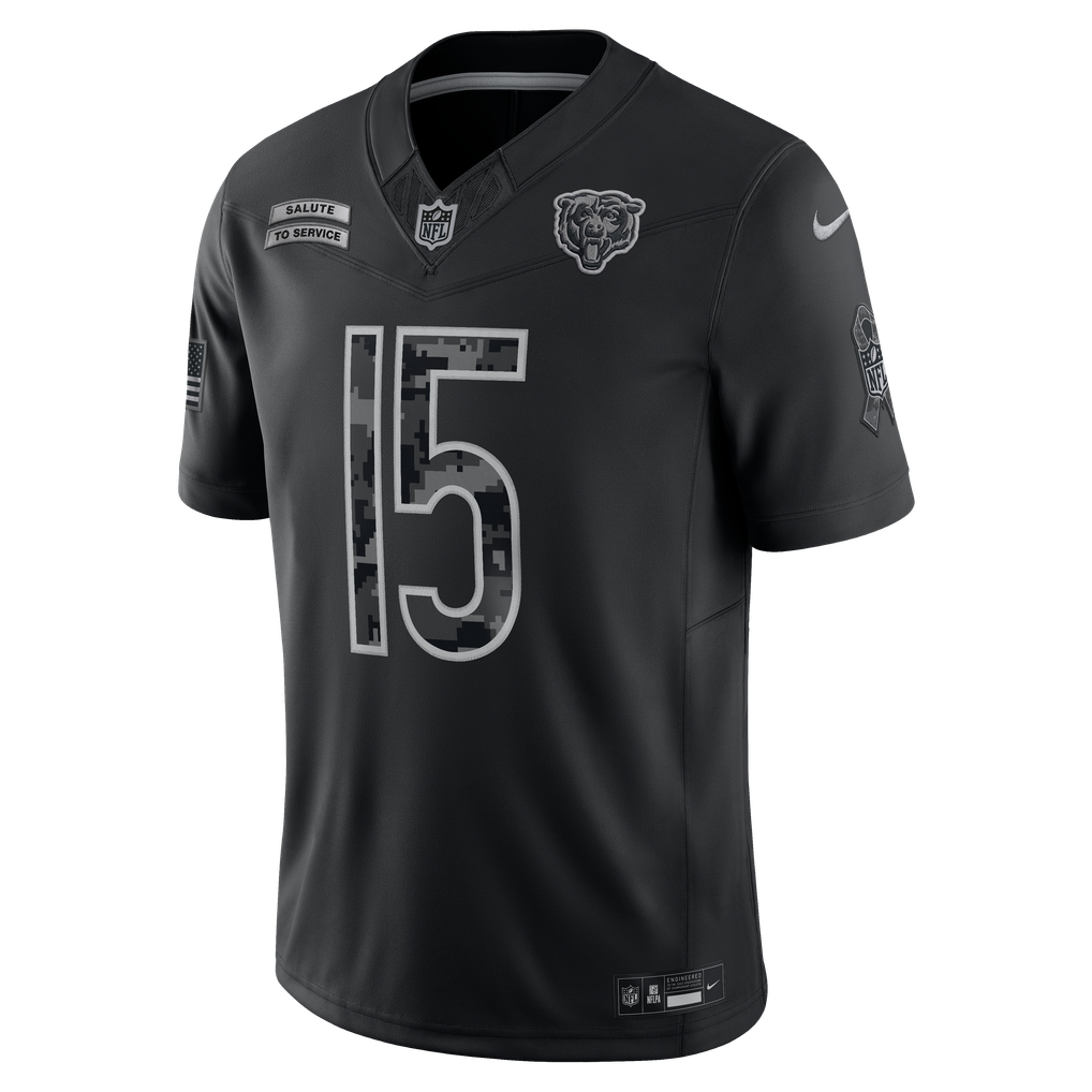 Men's Chicago Bears Rome Odunze Black 2026 Salute to Service Stitched Limited Jersey - image 2