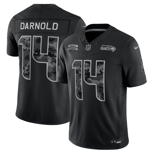Men's Seattle Seahawks Sam Darnold Black 2026 Salute to Service Stitched Limited Jersey - image 1