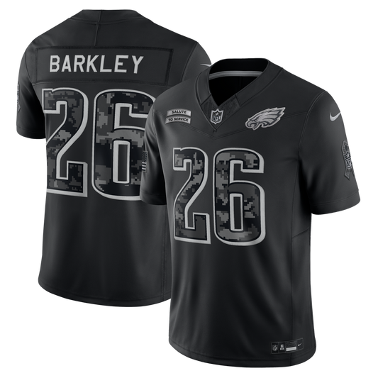 Men's Philadelphia Eagles Saquon Barkley Black 2026 Salute to Service Stitched Limited Jersey - image 1