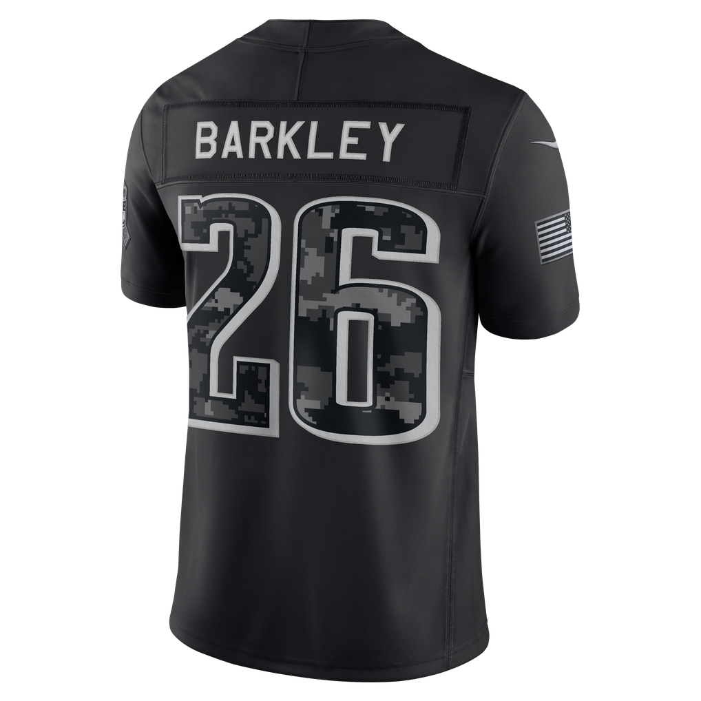 Men's Philadelphia Eagles Saquon Barkley Black 2026 Salute to Service Stitched Limited Jersey - image 3