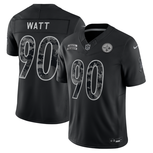 Men's Pittsburgh Steelers T.J. Watt Black 2026 Salute to Service Stitched Limited Jersey - image 1