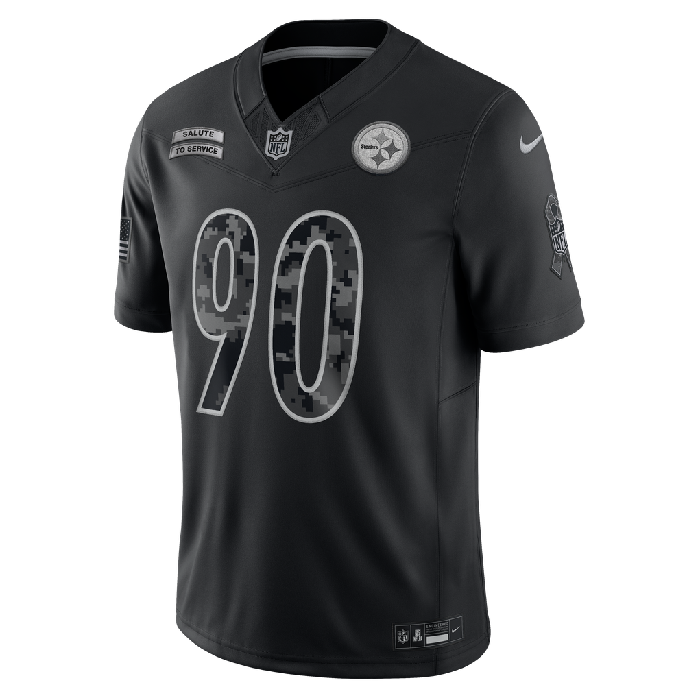 Men's Pittsburgh Steelers T.J. Watt Black 2026 Salute to Service Stitched Limited Jersey - image 2