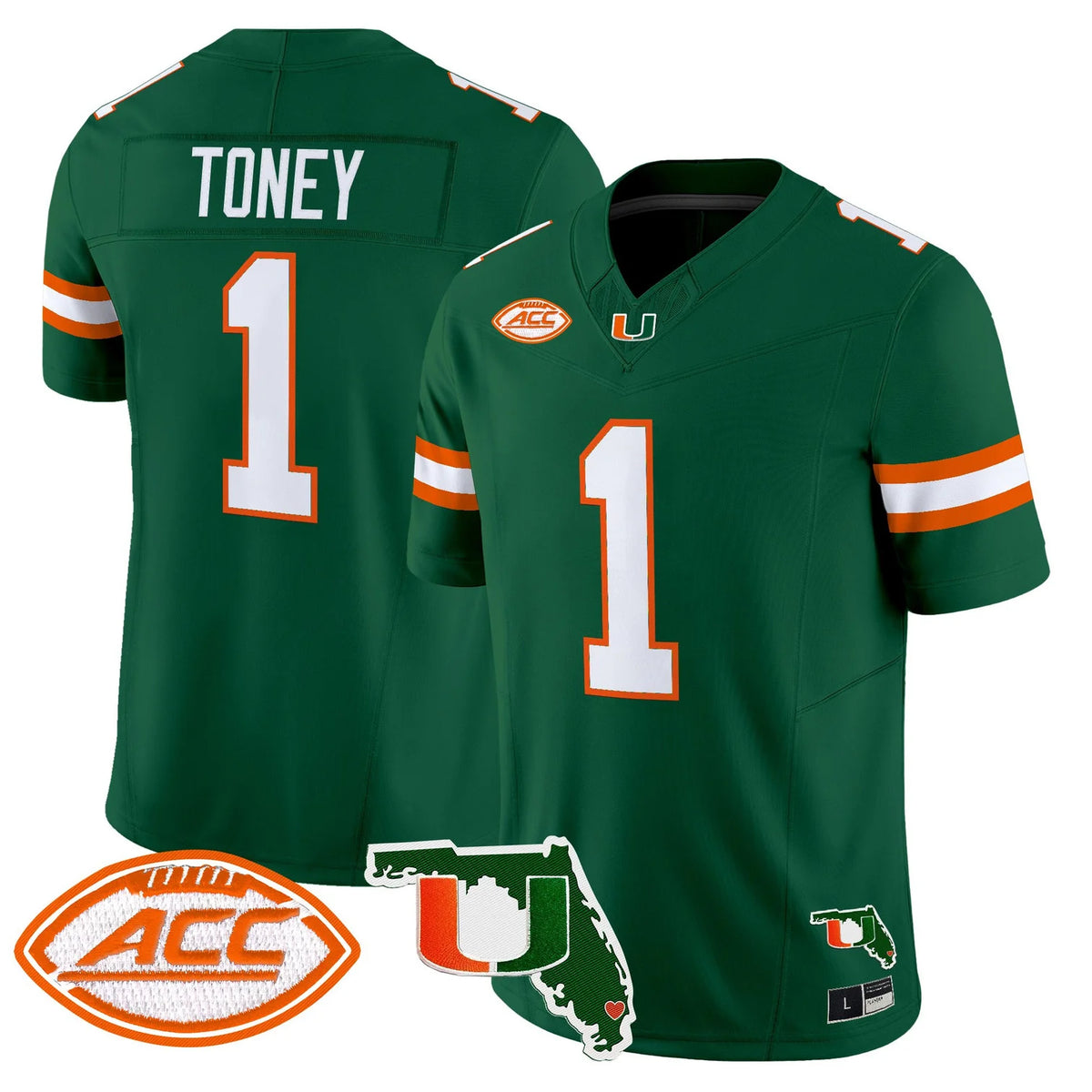 Men's Miami Hurricanes 2026 Florida Patch Vapor Limited Jersey - All Stitched