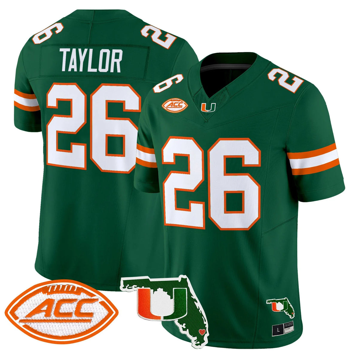 Men's Miami Hurricanes 2026 Florida Patch Vapor Limited Jersey - All Stitched