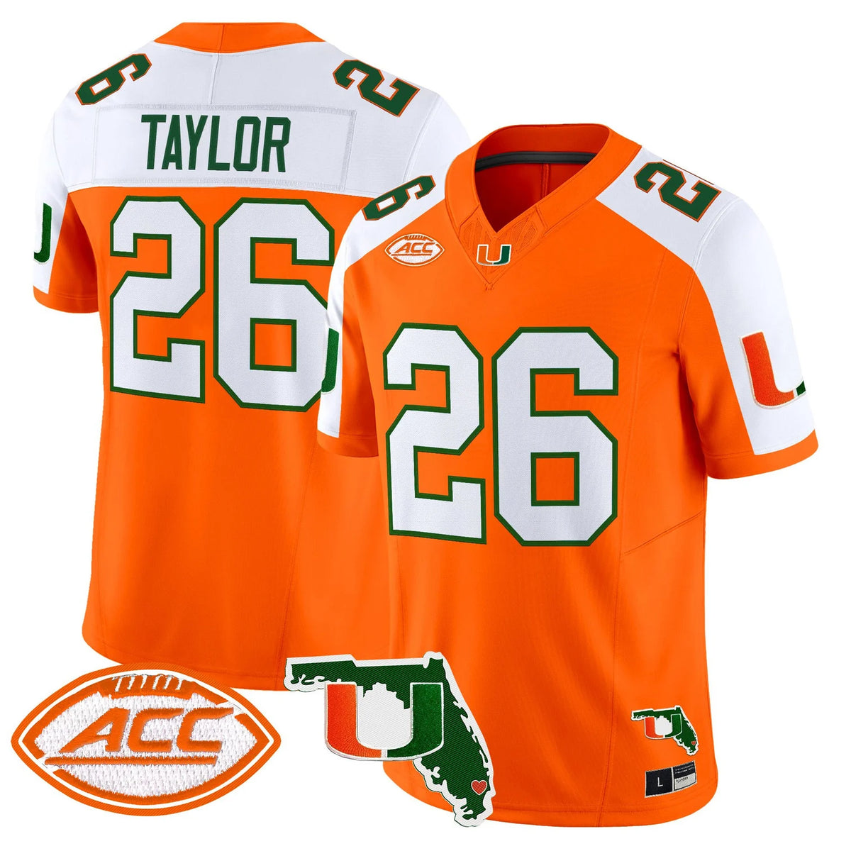 Men's Miami Hurricanes 2026 Florida Patch Vapor Limited Jersey - All Stitched