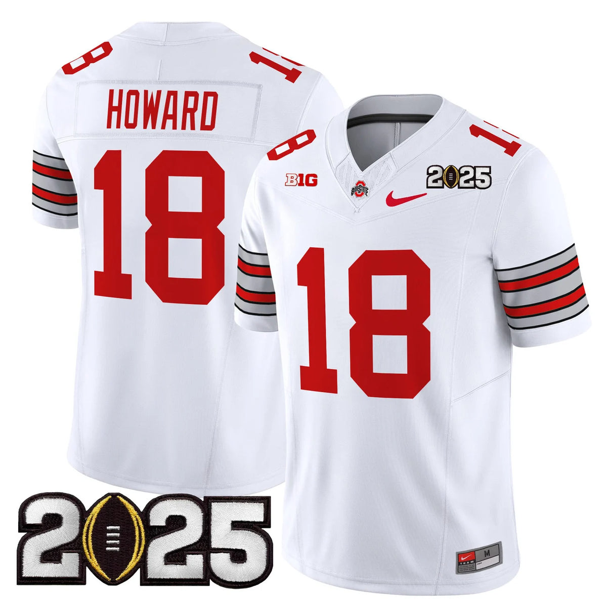Ohio State Buckeyes 'Heritage Stripe' 2025 CFP Final Patch Jersey