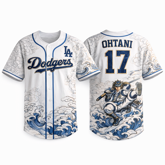 Camiseta de anime de Ohtani Samurai - Todo bordado