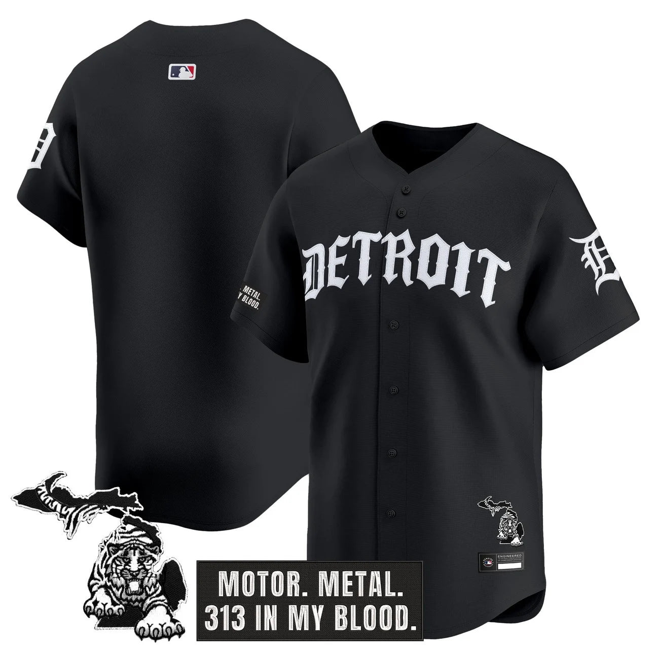 Jersey Vapor Premier de Edición Limitada 'Old English' de los Detroit Tigers para Hombre - Todo Bordado