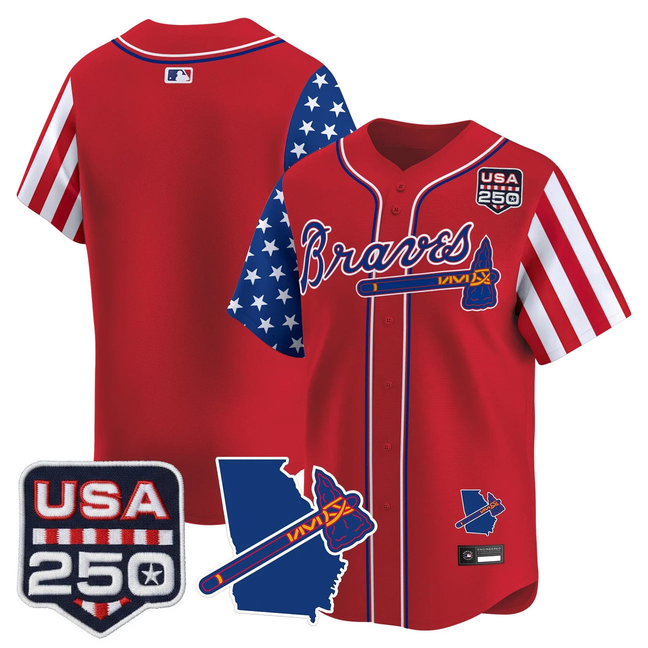 Men's Atlanta Braves "America 250 Edition" Vapor Premier Limited Jersey - All Stitched