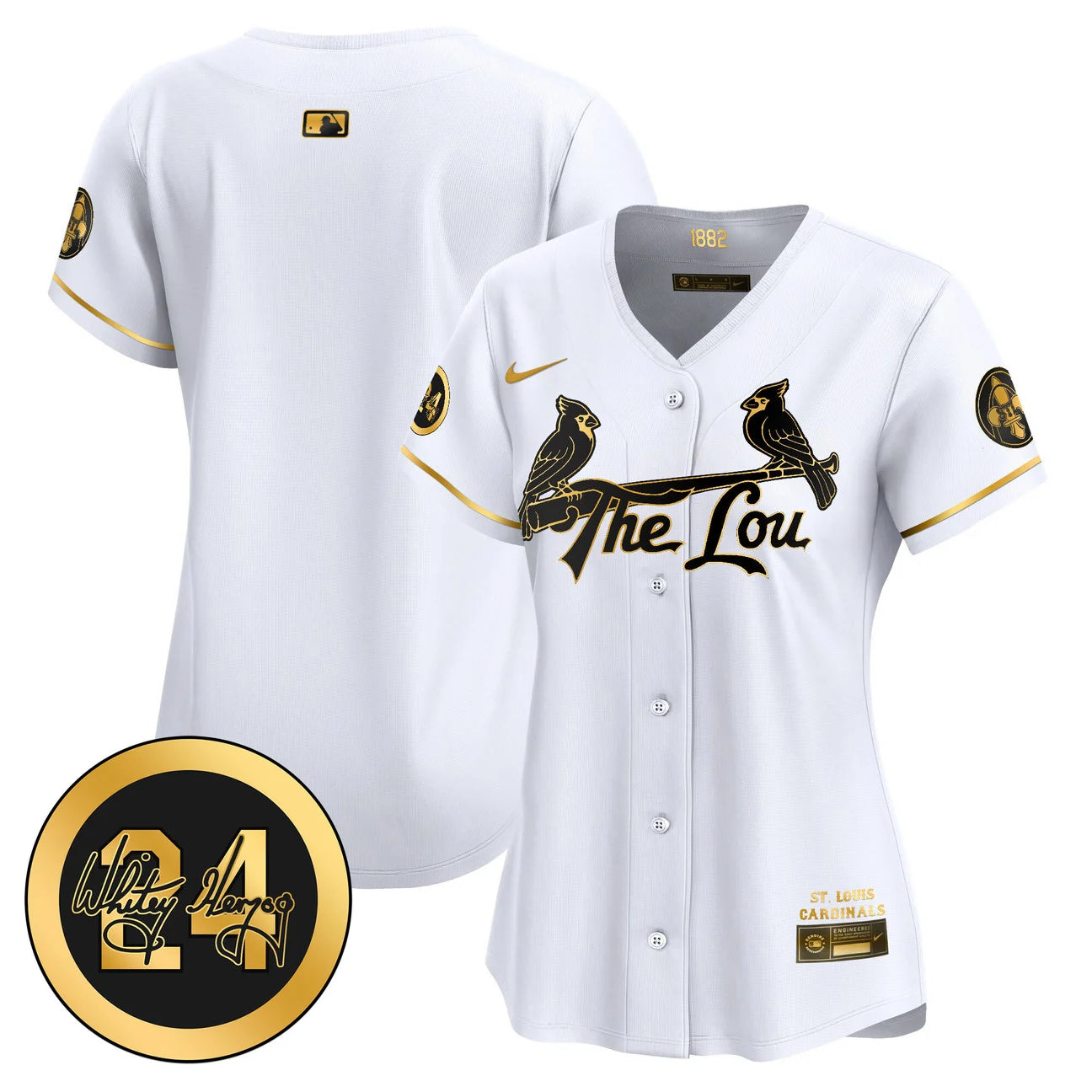 Women's St. Louis Cardinals 2024 City Connect Whitey Herzog Patch Vapor Premier Limited Jersey - All Stitched