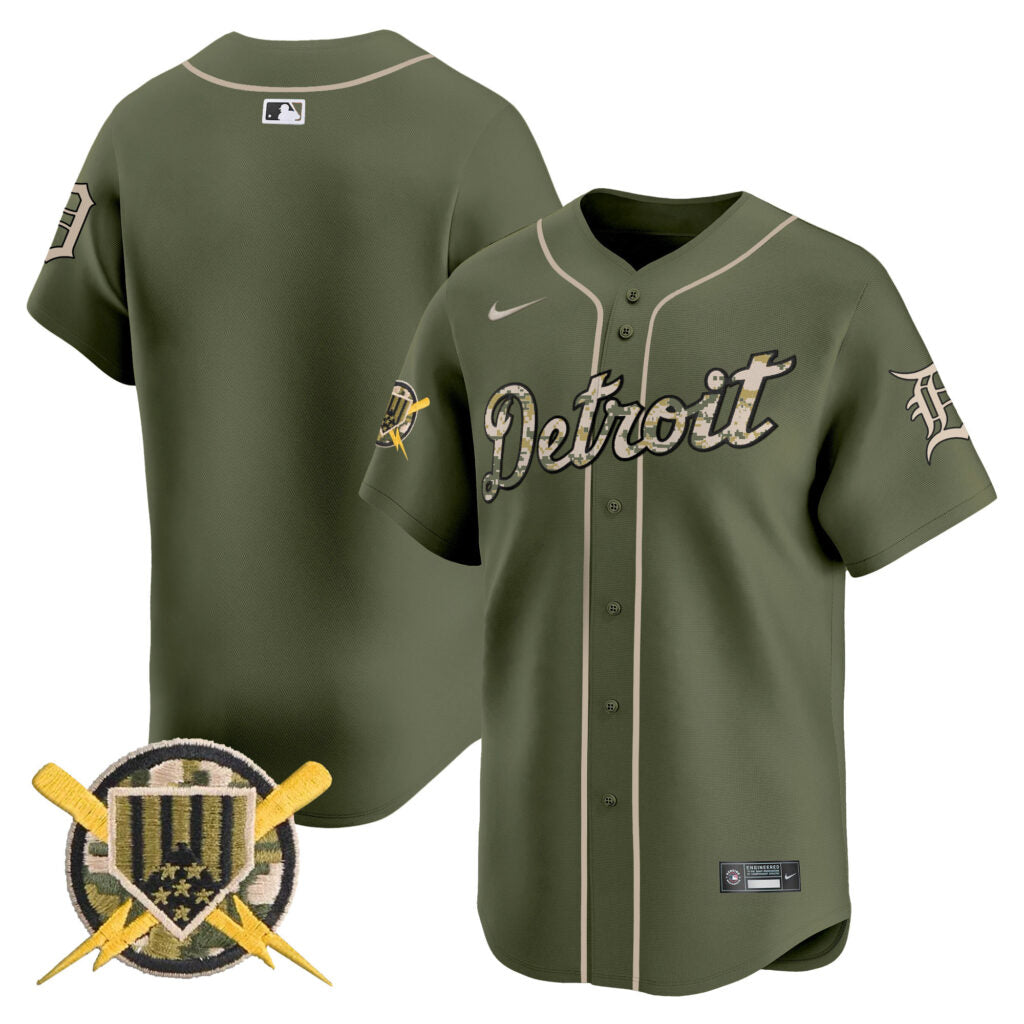 Detroit Tigers Armed Forces Day Vapor Premier Limited Jersey – Todo Cosido