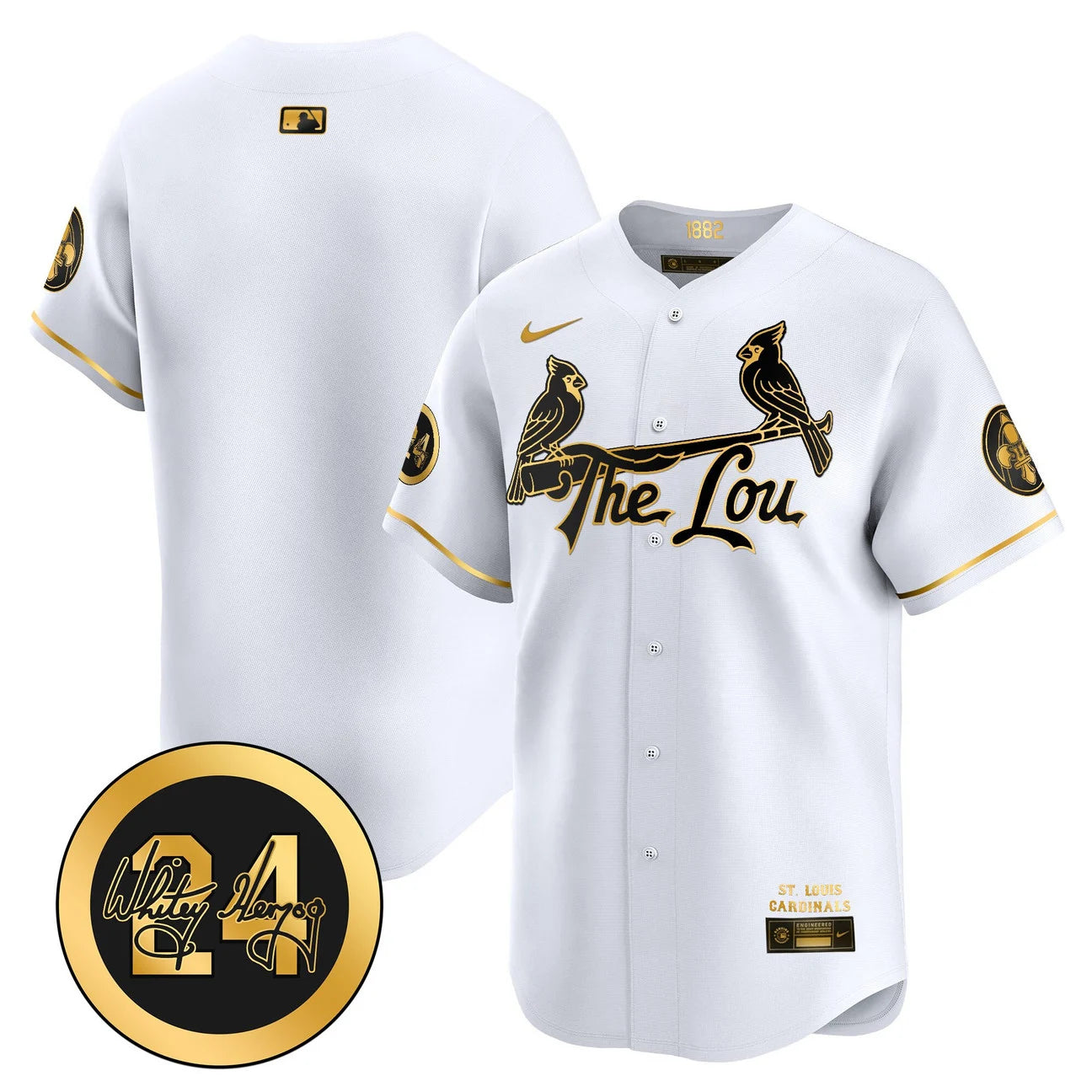 Men's St. Louis Cardinals Whitey Herzog Patch Vapor Premier Limited Jersey - All Stitched
