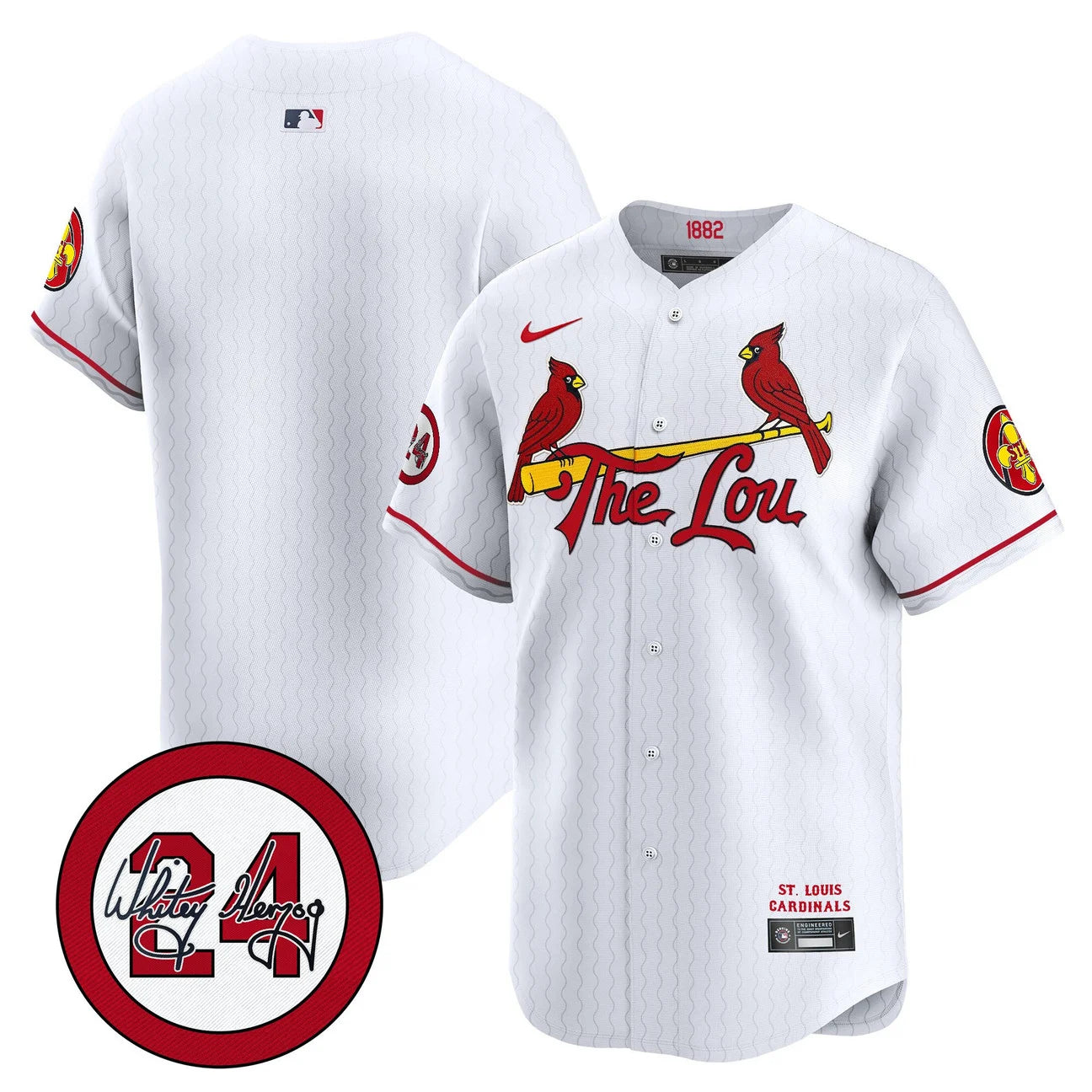 Men's St. Louis Cardinals Whitey Herzog Patch Vapor Premier Limited Jersey - All Stitched