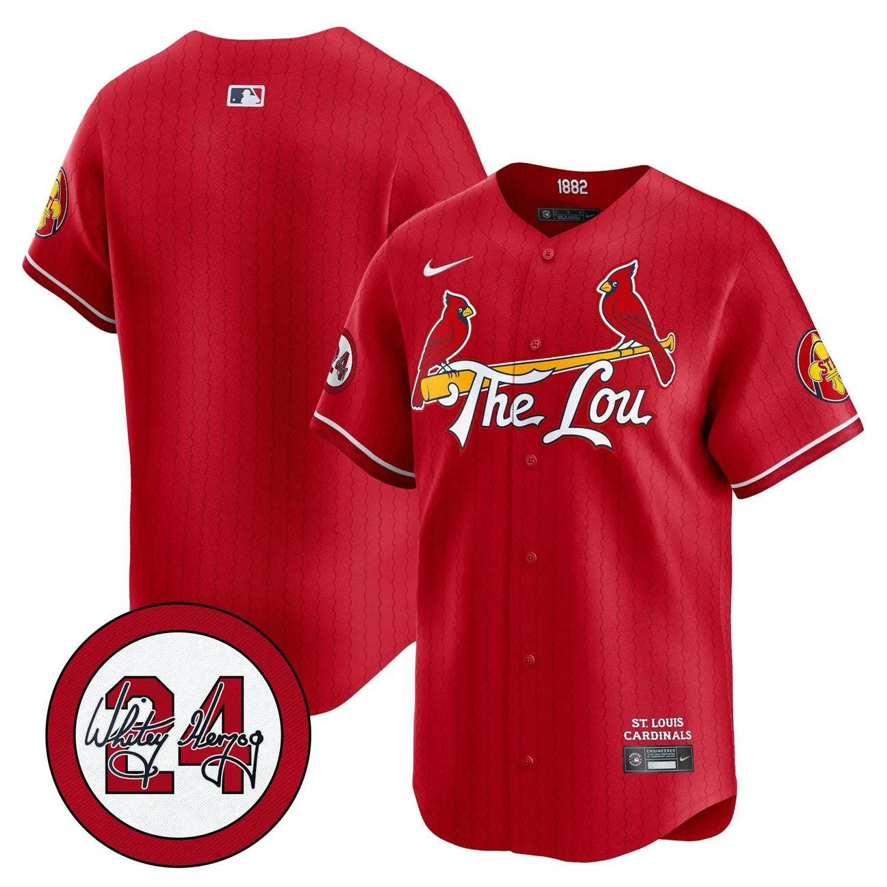 Men's St. Louis Cardinals Whitey Herzog Patch Vapor Premier Limited Jersey - All Stitched