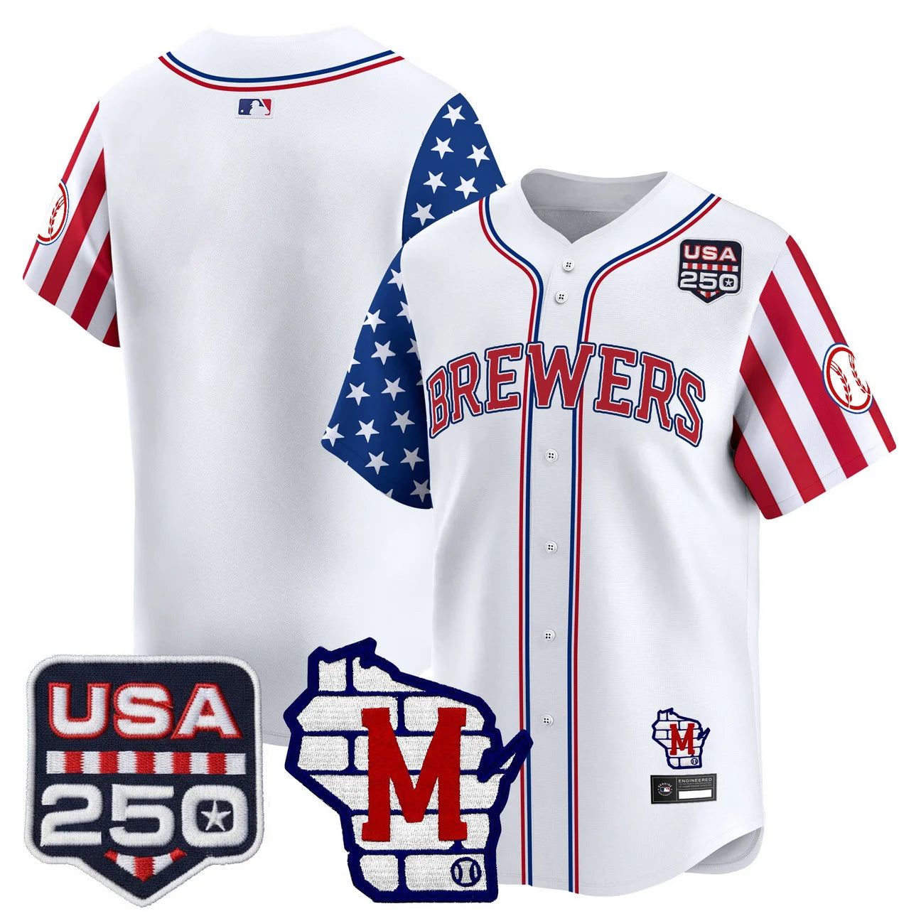 Men's Milwaukee Brewers "America250 Edition" Vapor Premier Limited Jersey - All Stitched