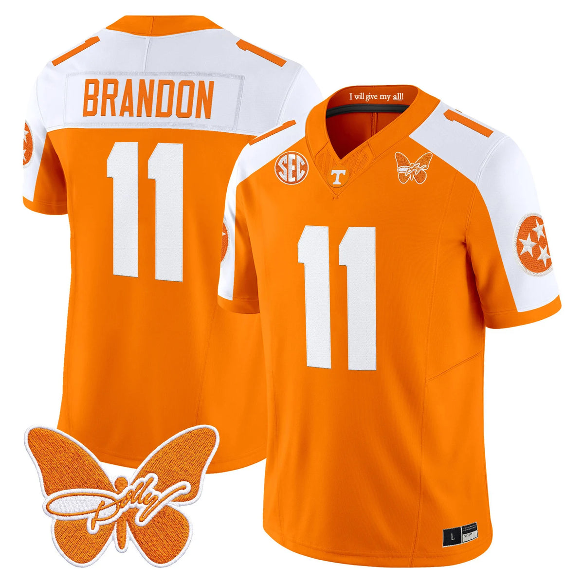 Men's Tennessee Volunteers Dolly Parton Patch Vapor Limited Jersey - All Stitched