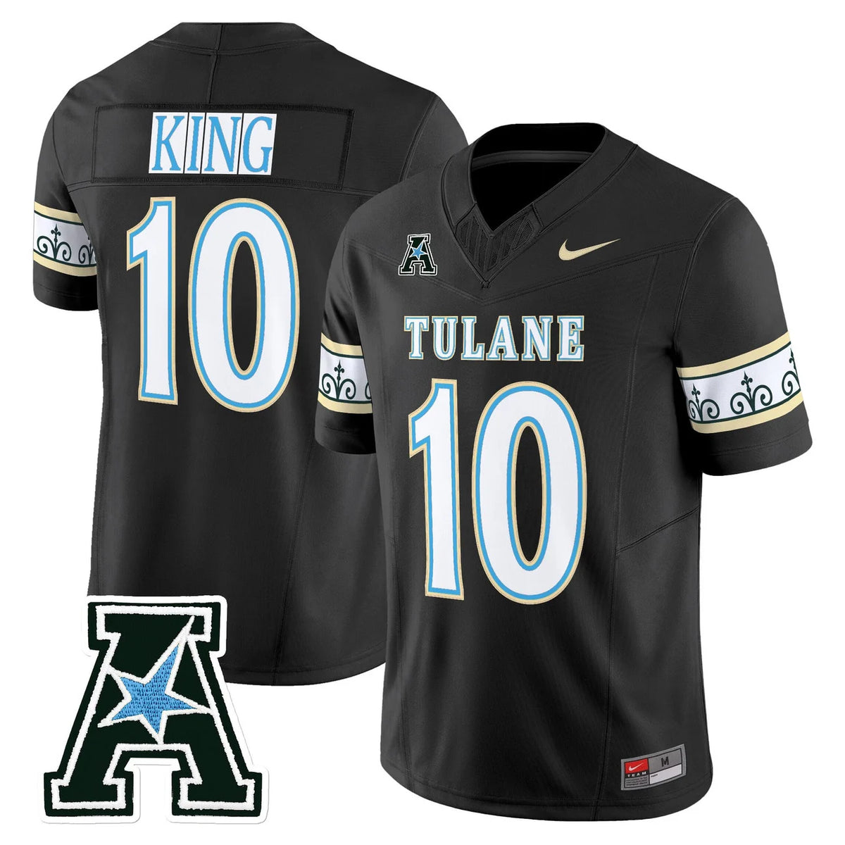 Men's Tulane Green Wave 2025 City Edition Black Stitched Jersey