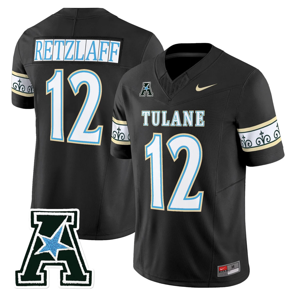 Men's Tulane Green Wave 2025 City Edition Black Football Jersey