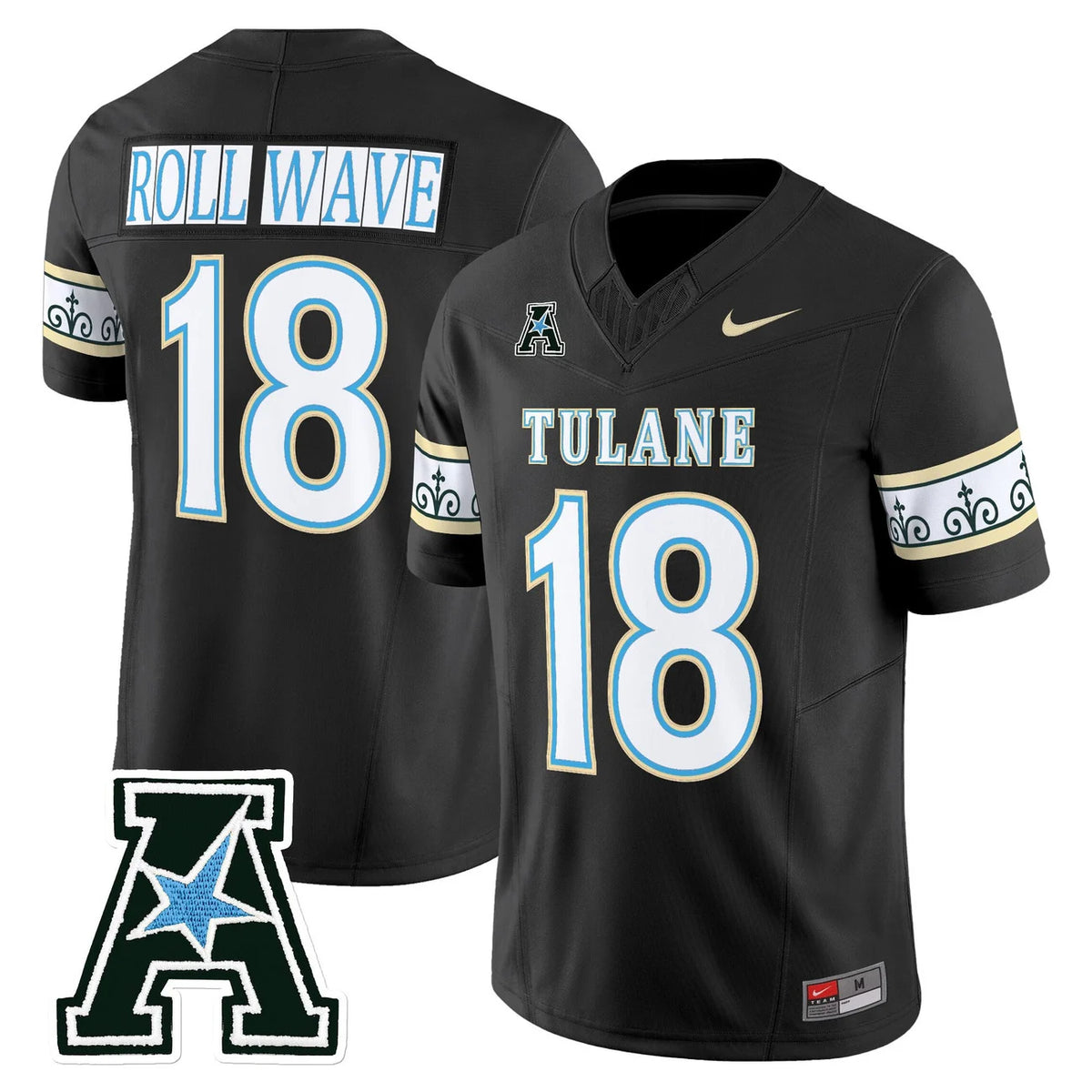 Black  Tulane Green Wave 2025 City Edition Jersey
