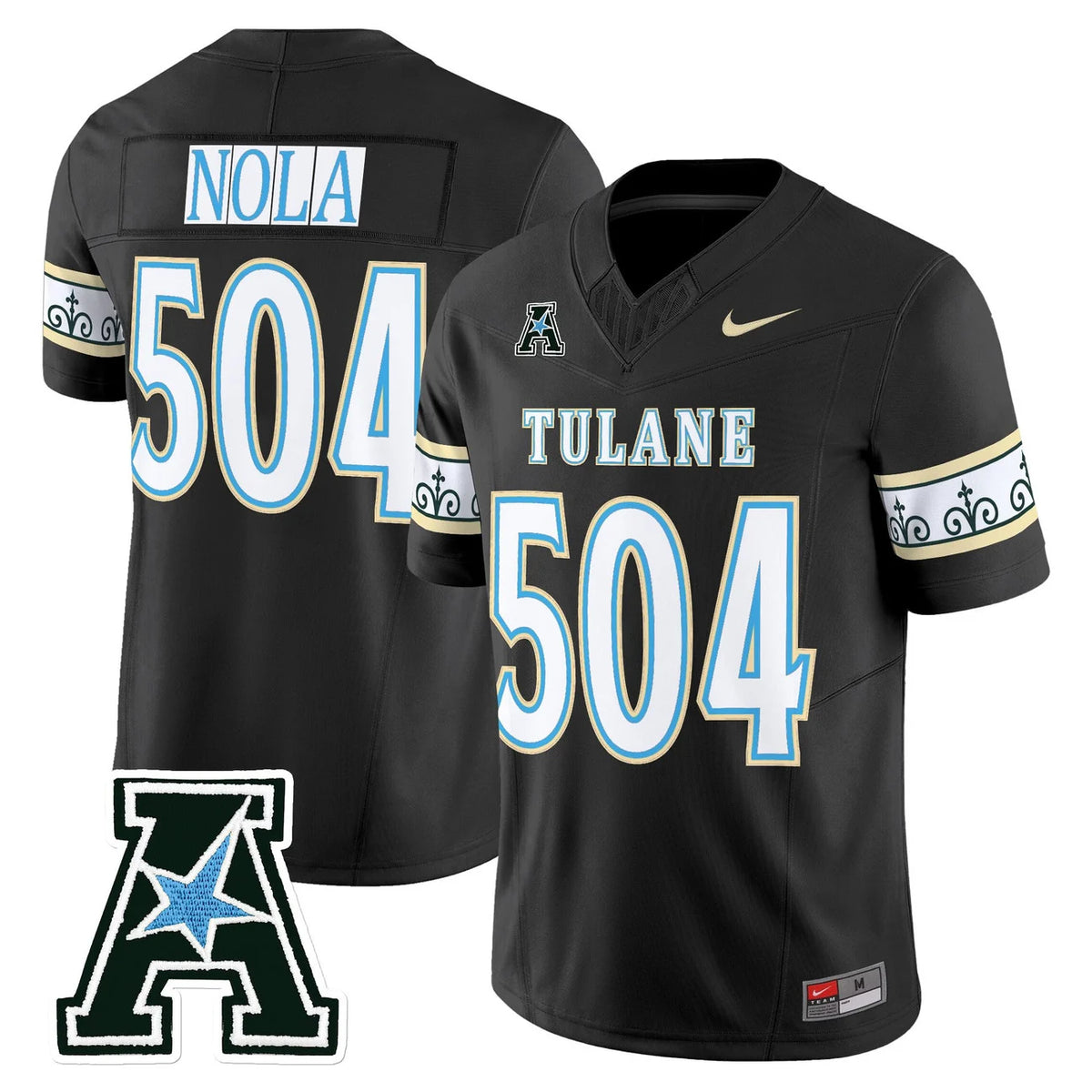 Tulane Green Wave 2025 City Edition Football Jersey in Black Color