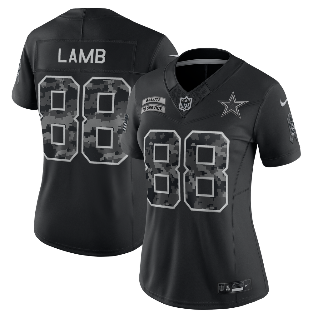 Women's Dallas Cowboys CeeDee Lamb Black 2026 Salute to Service Stitched Limited Jersey - image 1