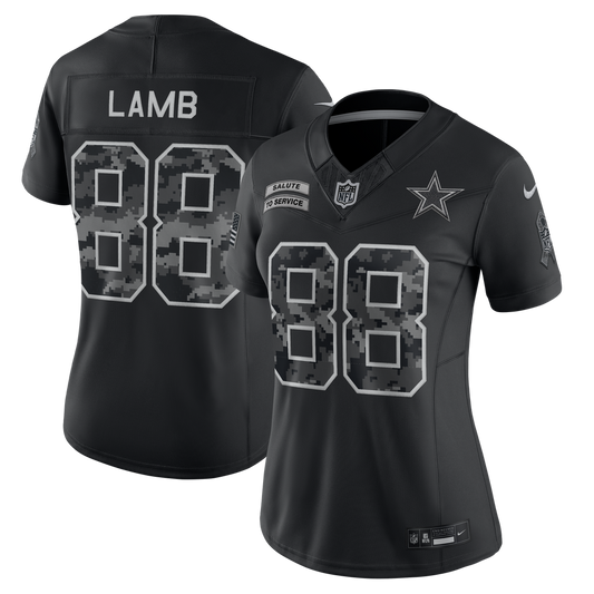 Women's Dallas Cowboys CeeDee Lamb Black 2026 Salute to Service Stitched Limited Jersey - image 1